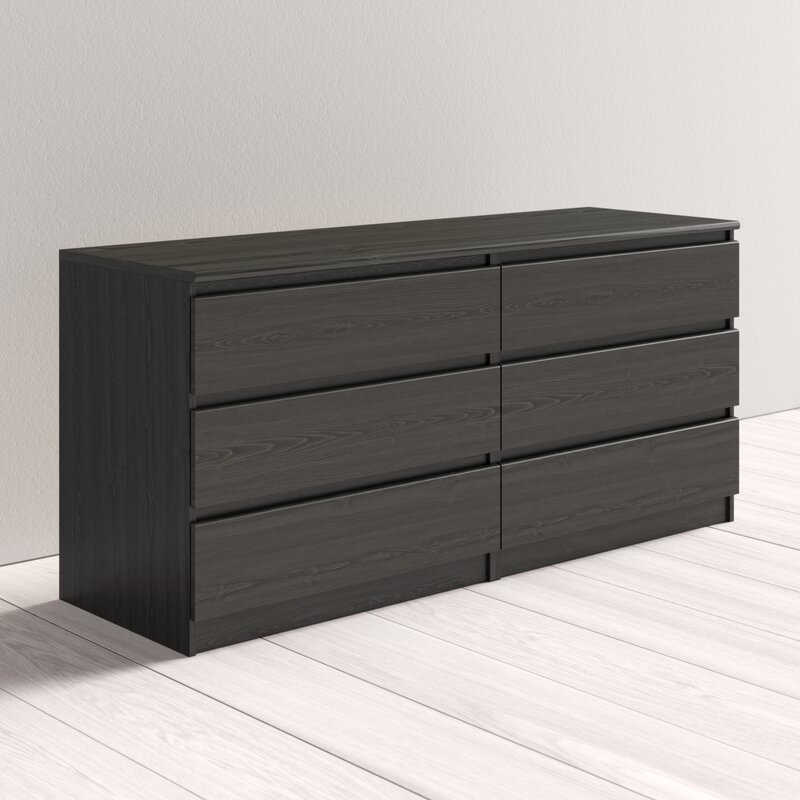 6 Drawer Black Dresser - dresser